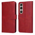 For Sony Xperia 1 VI Classic Calf Texture Flip Leather Phone Case(Red) - 1