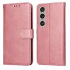 For Sony Xperia 1 VI Classic Calf Texture Flip Leather Phone Case(Rose Gold) - 1