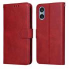 For Sony Xperia 5 V Classic Calf Texture Flip Leather Phone Case(Red) - 1