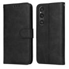 For Sony Xperia 1 V Classic Calf Texture Flip Leather Phone Case(Black) - 1