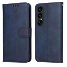 For Sony Xperia 1 VII Classic Calf Texture Flip Leather Phone Case(Blue) - 1