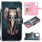 For iPhone 12 mini Colored Drawing Stitching Horizontal Flip Leather Case with Holder & Card Slots & Wallet(Elephant) - 1
