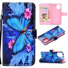 For iPhone 12 mini Colored Drawing Stitching Horizontal Flip Leather Case with Holder & Card Slots & Wallet(Butterfly) - 1