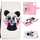 For iPhone 12 mini Colored Drawing Stitching Horizontal Flip Leather Case with Holder & Card Slots & Wallet(Spectacled Bear) - 1