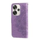 For Xiaomi Poco F6 7-petal Flowers Embossing Leather Phone Case(Light Purple) - 3