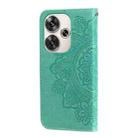 For Xiaomi Poco F6 7-petal Flowers Embossing Leather Phone Case(Green) - 3