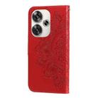 For Xiaomi Poco F6 7-petal Flowers Embossing Leather Phone Case(Red) - 3