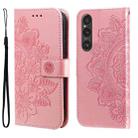 For Sony Xperia 1 V 7-petal Flowers Embossing Leather Phone Case(Rose Gold) - 1