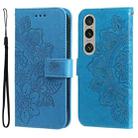 For Sony Xperia 1 VI 7-petal Flowers Embossing Leather Phone Case(Blue) - 1