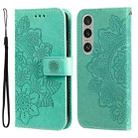 For Sony Xperia 1 VI 7-petal Flowers Embossing Leather Phone Case(Green) - 1
