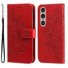 For Sony Xperia 1 VI 7-petal Flowers Embossing Leather Phone Case(Red) - 1