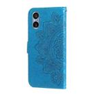 For Sony Xperia 5 V 7-petal Flowers Embossing Leather Phone Case(Blue) - 3