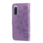 For Sony Xperia 10 V 7-petal Flowers Embossing Leather Phone Case(Light Purple) - 3