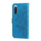 For Sony Xperia 10 V 7-petal Flowers Embossing Leather Phone Case(Blue) - 3