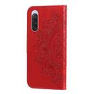 For Sony Xperia 10 V 7-petal Flowers Embossing Leather Phone Case(Red) - 3