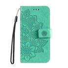 For Sony Xperia 10 VI 7-petal Flowers Embossing Leather Phone Case(Green) - 2