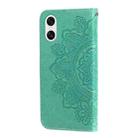 For Sony Xperia 10 VI 7-petal Flowers Embossing Leather Phone Case(Green) - 3