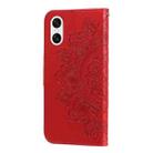 For Sony Xperia 10 VI 7-petal Flowers Embossing Leather Phone Case(Red) - 3