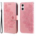 For Sony Xperia 10 VI 7-petal Flowers Embossing Leather Phone Case(Rose Gold) - 1