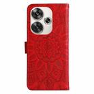 For Xiaomi Poco F6 Embossed Sunflower Leather Phone Case(Red) - 3