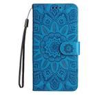 For Xiaomi Poco F6 Embossed Sunflower Leather Phone Case(Blue) - 2