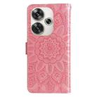 For Xiaomi Poco F6 Embossed Sunflower Leather Phone Case(Pink) - 3