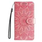 For Xiaomi 14T Embossed Sunflower Leather Phone Case(Pink) - 2