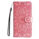 For Xiaomi 14T Pro Embossed Sunflower Leather Phone Case(Pink) - 2