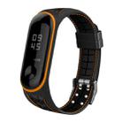 For Xiaomi Mi Band 4 / 3 Silicone Two-color Thread Watch Band, Style:Single Bead Texture(Orange) - 1