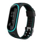 For Xiaomi Mi Band 4 / 3 Silicone Two-color Thread Watch Band, Style:Single Bead Texture(Blue) - 1