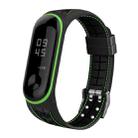For Xiaomi Mi Band 4 / 3 Silicone Two-color Thread Watch Band, Style:Single Bead Texture(Green) - 1