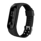 For Xiaomi Mi Band 4 / 3 Silicone Two-color Thread Watch Band, Style:Bamboo Joint Texture(Black) - 1