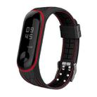 For Xiaomi Mi Band 4 / 3 Silicone Two-color Thread Watch Band, Style:Bamboo Joint Texture(Red) - 1
