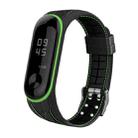 For Xiaomi Mi Band 4 / 3 Silicone Two-color Thread Watch Band, Style:Bamboo Joint Texture(Green) - 1