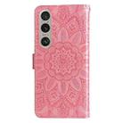 For Sony Xperia 1 VI Embossed Sunflower Leather Phone Case(Pink) - 3