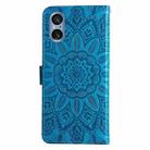 For Sony Xperia 5 V Embossed Sunflower Leather Phone Case(Blue) - 3