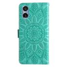 For Sony Xperia 5 V Embossed Sunflower Leather Phone Case(Green) - 3