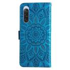 For Sony Xperia 10 V Embossed Sunflower Leather Phone Case(Blue) - 3