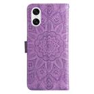 For Sony Xperia 10 VI Embossed Sunflower Leather Phone Case(Purple) - 3
