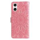 For Sony Xperia 10 VI Embossed Sunflower Leather Phone Case(Pink) - 3