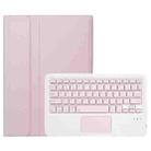 For iPad Air 11 2024 / Air 5 10.9 A098B-A Detachable Ultra-Thin Bluetooth Touch Keyboard Leather Tablet Case with Pen Slot(Pink) - 2