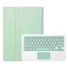 For iPad Air 11 2024 / Air 5 10.9 A098B-A Detachable Ultra-Thin Bluetooth Touch Keyboard Leather Tablet Case with Pen Slot(Light Green) - 2