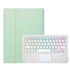 For iPad Air 11 2024 / Air 5 10.9 A098B-AS Detachable Ultra-Thin Backlit Bluetooth Touch Keyboard Leather Tablet Case with Pen Slot(Light Green) - 2