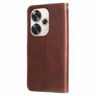 For Xiaomi Poco F6 Fashion Calf Texture Zipper Leather Phone Case(Brown) - 3