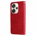 For Xiaomi Poco F6 Fashion Calf Texture Zipper Leather Phone Case(Red) - 3