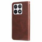 For Xiaomi 14T Pro Fashion Calf Texture Zipper Leather Phone Case(Brown) - 3