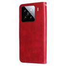 For Xiaomi 15 Fashion Calf Texture Zipper Leather Phone Case(Red) - 3