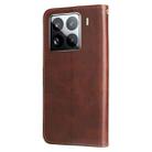 For Xiaomi 15 Pro Fashion Calf Texture Zipper Leather Phone Case(Brown) - 3