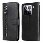 For Xiaomi 15 Pro Fashion Calf Texture Zipper Leather Phone Case(Black) - 1