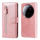 For Xiaomi 15 Ultra Fashion Calf Texture Zipper Leather Phone Case(Rose Gold) - 1